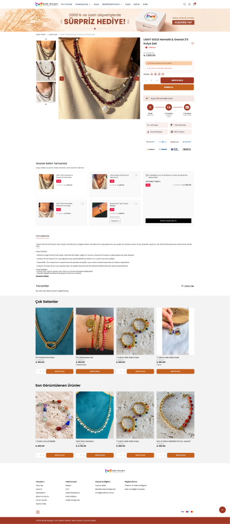 Bade Designs Handmade Jewelry E-Ticaret Dönüşüm Projesi